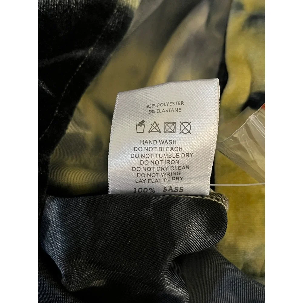 NWT Jaded London Velvet Tie Dye Ruched Shirt Dress Long Sleeve Mini, Size 4